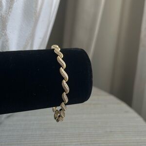 Wave pavé accented  Gold Bracelet